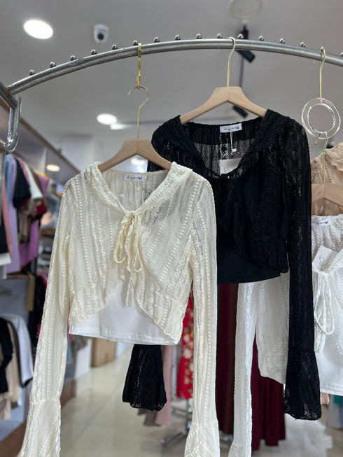 Fancy Lacey Shrug With Tank Tops Sets